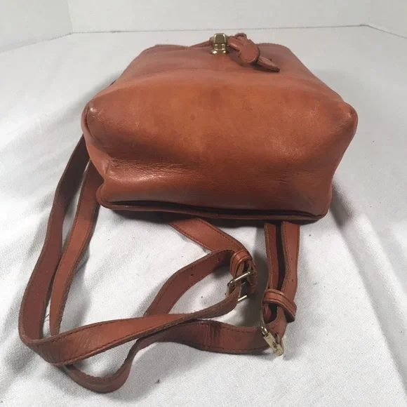 Vintage Soft Leather Brown Mini Adjustable Y2K Backpack Purse Vintage Soft Leather Brown Mini Adjustable Y2K Backpack Purse main image 2